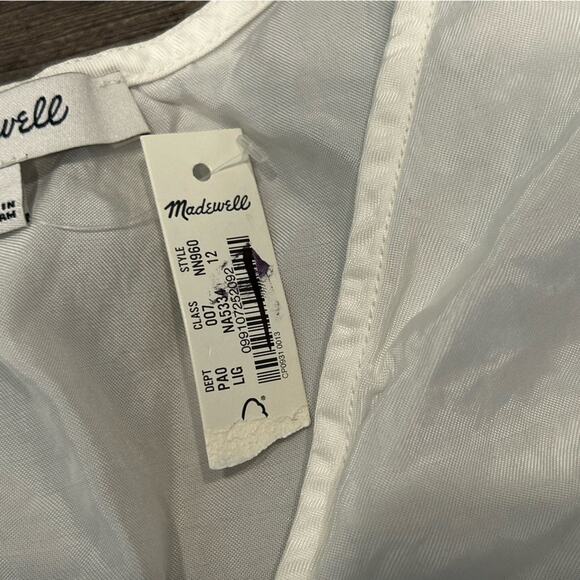 NWT Madewell Brushed Ruched-Front Top in Lighthouse White NN960 Size 12 - Picture 7 of 10
